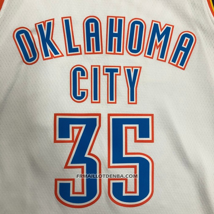 Maillot Oklahoma City Thunder Kevin Durant NO 35 Association Blanc